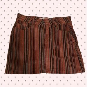 Indigo Rein Striped Mini Skirt in Brown and Black